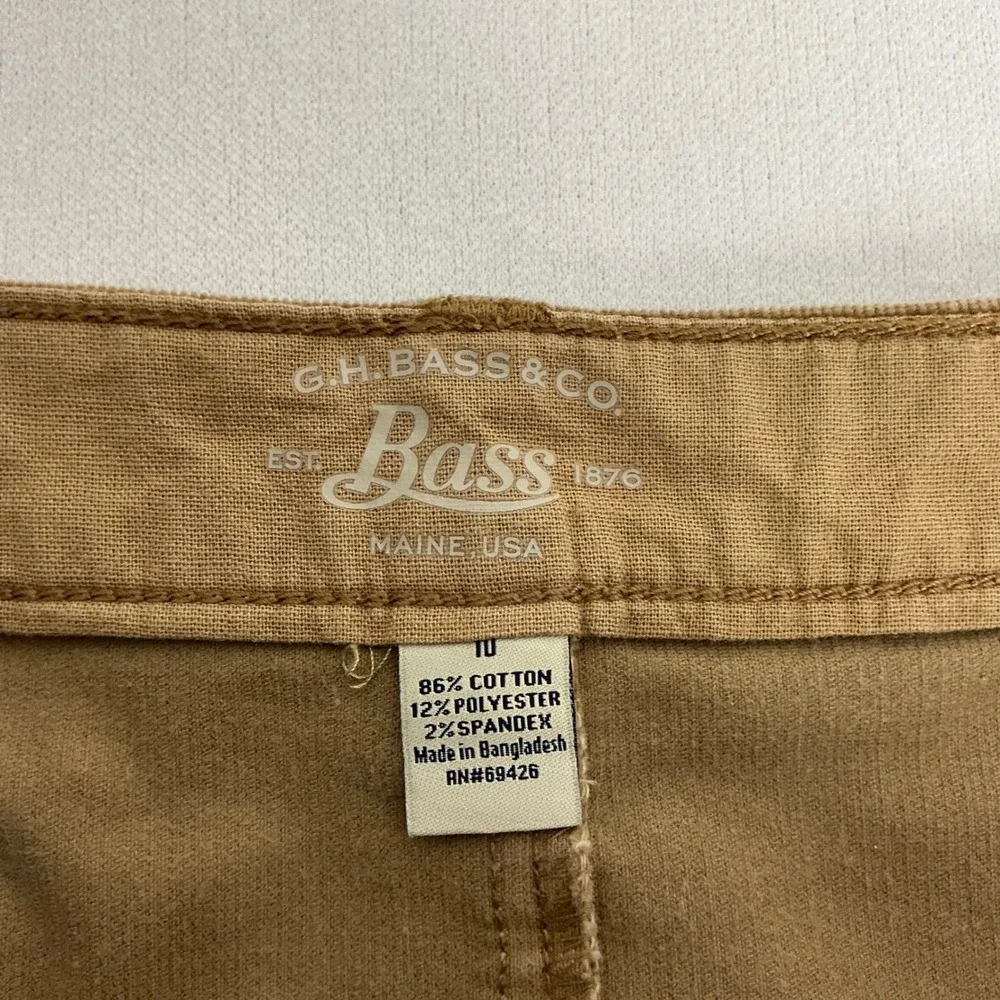 G.H. Bass & Co. Tan Brown Corduroy Button‎ Front Mini Skirt Size 10 Vintage